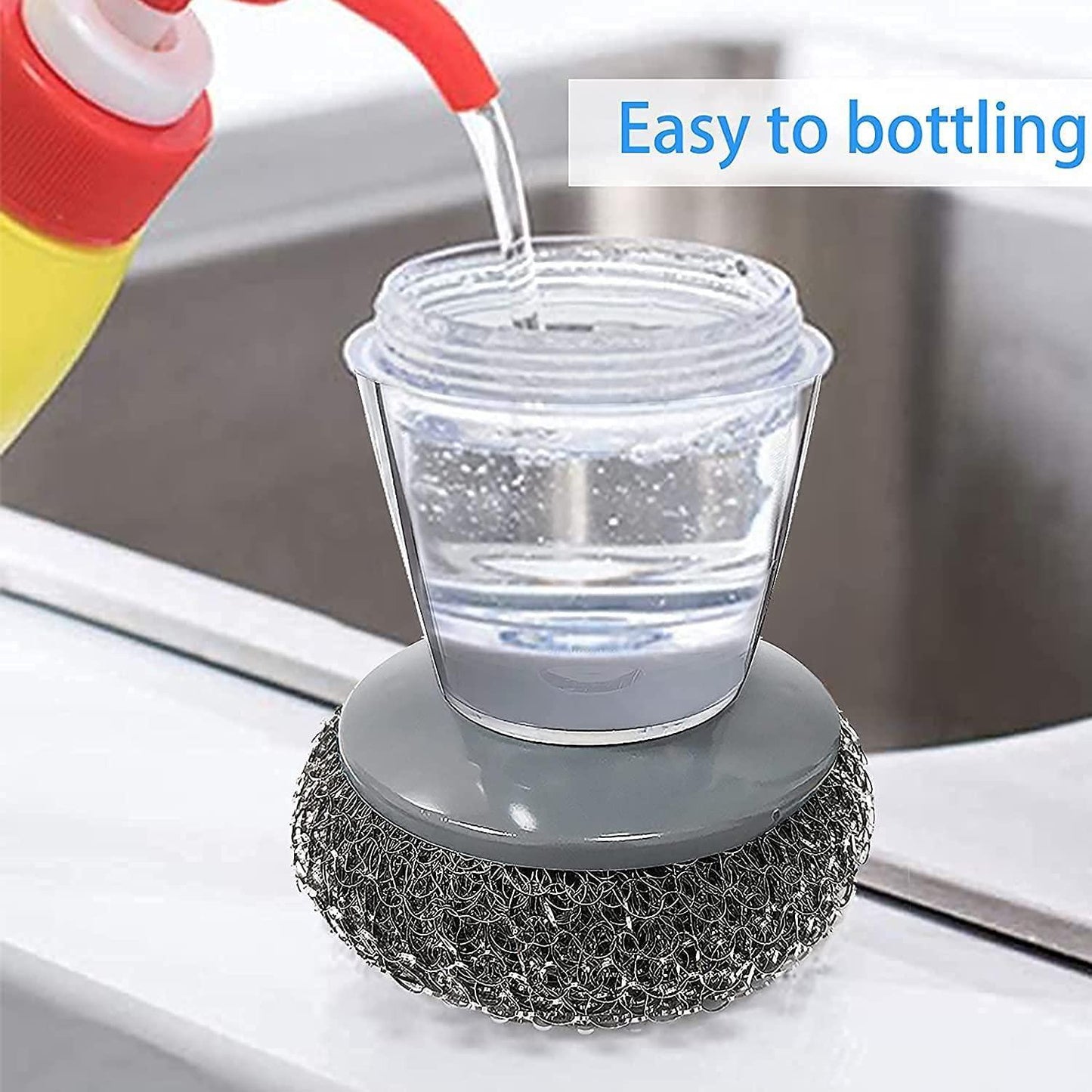 Soap Dispensing Palm Brush (Pack of 2) – Buy 1 Get 1 Free | Effortless Kitchen Cleaning!