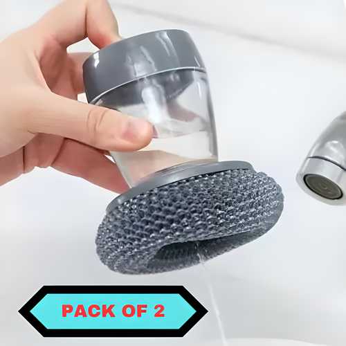 Soap Dispensing Palm Brush (Pack of 2) – Buy 1 Get 1 Free | Effortless Kitchen Cleaning!