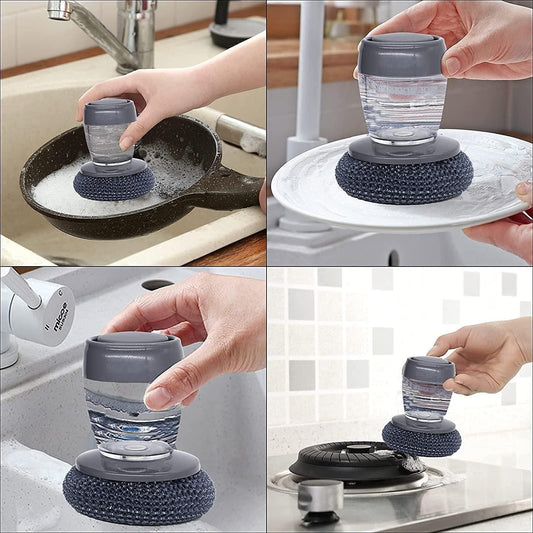 Soap Dispensing Palm Brush (Pack of 2) – Buy 1 Get 1 Free | Effortless Kitchen Cleaning!